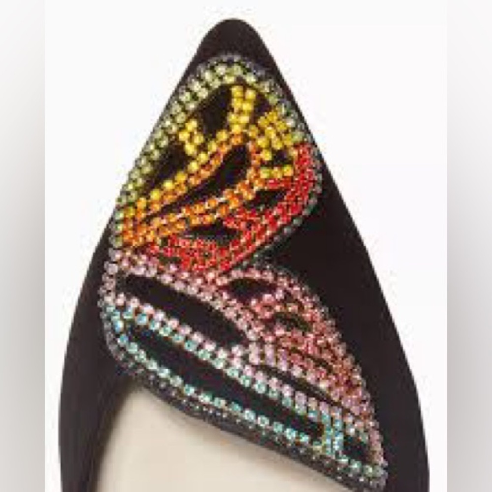 SOPHIA WEBSTER Black Flats Mulitcolor Crystal Butterfly - Picture 5 of 12